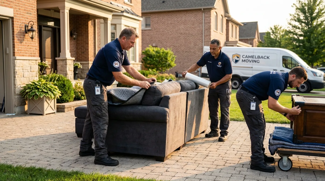 Large estate moving crew wrapping furniture in Cedar Hill, TX